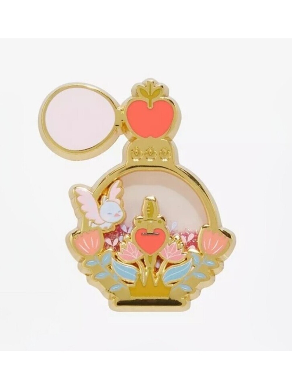 Disney Princess Liquid Glitter Filled Perfume Bottle Blind Box Enamel Pin